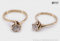 Verlobungsring, 585 Gelbgold, mit einem Brillanten ca. 0,5 ct., 2,75 g Gesamtgewicht