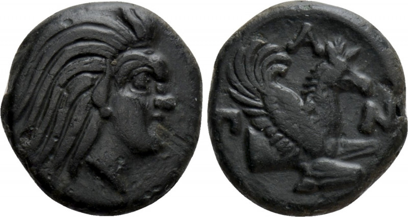 CIMMERIAN BOSPOROS. Pantikapaion. Ae (Circa 340-325 BC). 

Obv: Head of Pan ri...