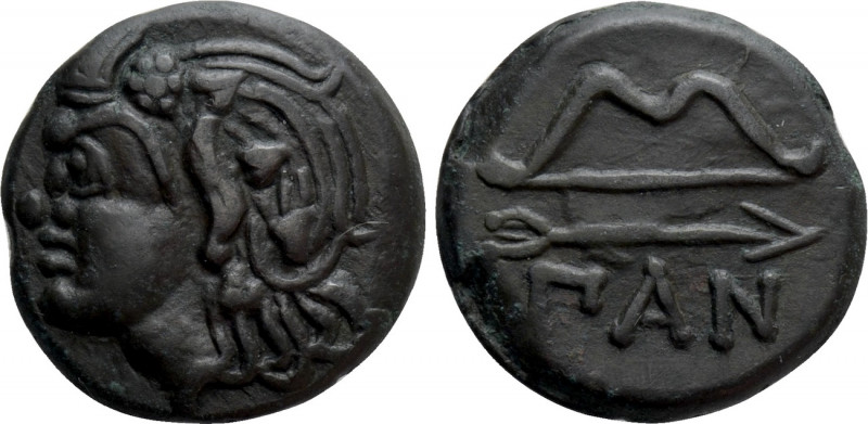 CIMMERIAN BOSPOROS. Pantikapaion. Ae (Circa 304-250 BC). 

Obv: Wreathed head ...