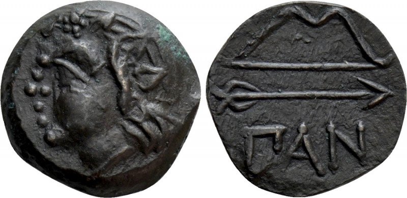 CIMMERIAN BOSPOROS. Pantikapaion. Ae (Circa 304-250 BC). 

Obv: Wreathed head ...