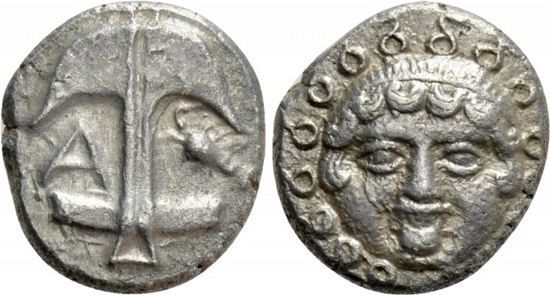 THRACE. Apollonia Pontika. Drachm (Circa 470-435 BC). 

Obv: Upright anchor; c...