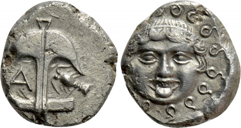 THRACE. Apollonia Pontika. Drachm (Circa 470-435 BC). 

Obv: Upright anchor; c...