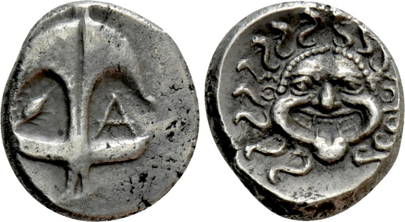 THRACE. Apollonia Pontika. Drachm (Late 5th-4th centuries BC). 

Obv: Upright ...