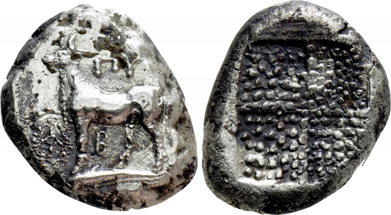 THRACE. Byzantion. Tetradrachm (Circa 387/6-340 BC). 

Obv: 'ΠΥ. 
Bull standi...