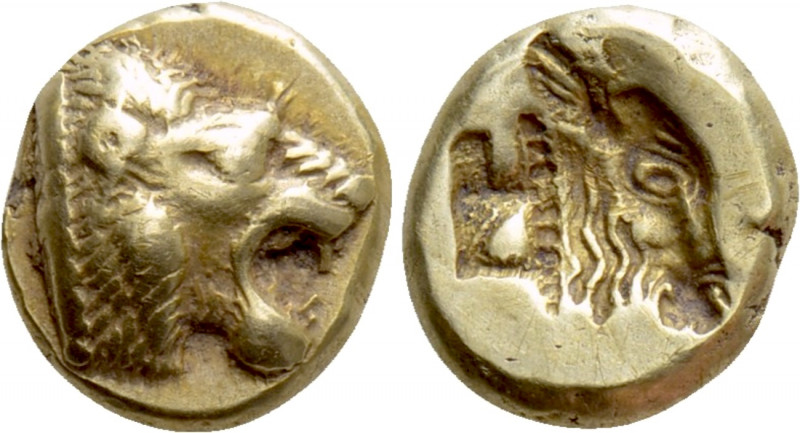 LESBOS. Mytilene. EL Hekte (Circa 521-478 BC). 

Obv: Head of roaring lion rig...