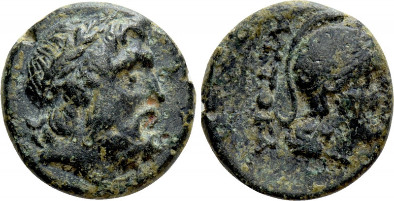 AEOLIS. Autokane. Ae (4th century BC). 

Obv: Laureate head of Zeus right.
Re...