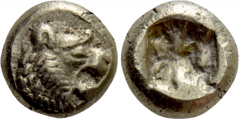 KINGS OF LYDIA. Alyattes (Circa 610-560 BC). EL Hemihekte. Sardeis. 

Obv: Hea...