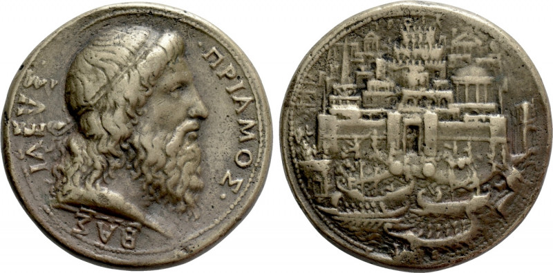 RENAISSANCE. "Paduan". King Priamos of Troy. Bronze Medal by Alessandro Cesati (...