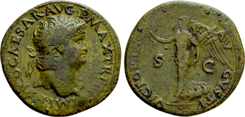 NERO (54-68). Dupondius. Lugdunum. 

Obv: IMP NERO CAESAR AVG P MAX TR P P P. ...