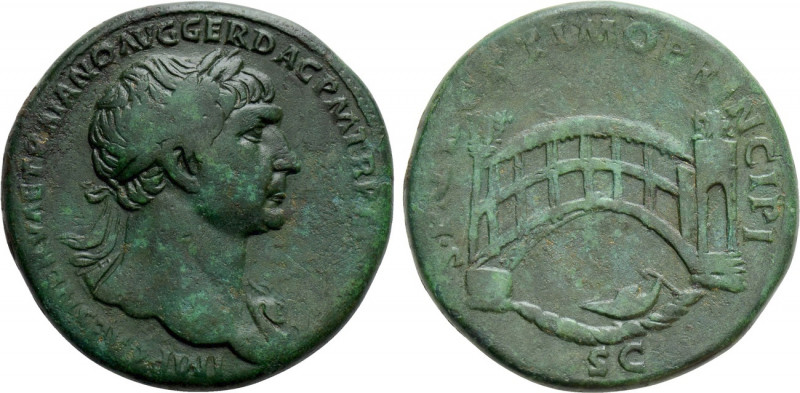 TRAJAN (98-117). Sestertius. Rome. 

Obv: IMP CAES NERVAE TRAIANO AVG GER DAC ...