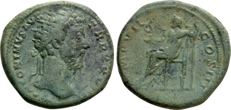 MARCUS AURELIUS (161-180). Dupondius. Rome. 

Obv: M ANTONINVS AVG TR P XXVIII...