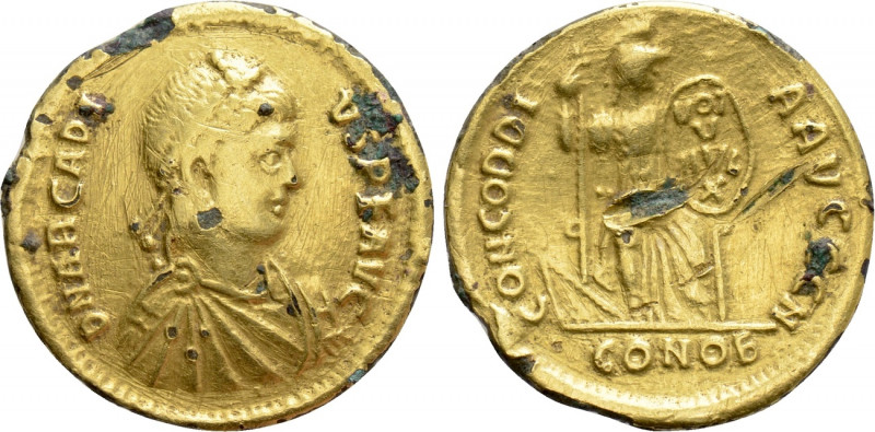 ARCADIUS (383-408). Fourrèe Solidus. Constantinople. 

Obv: D N ARCADIVS P F A...