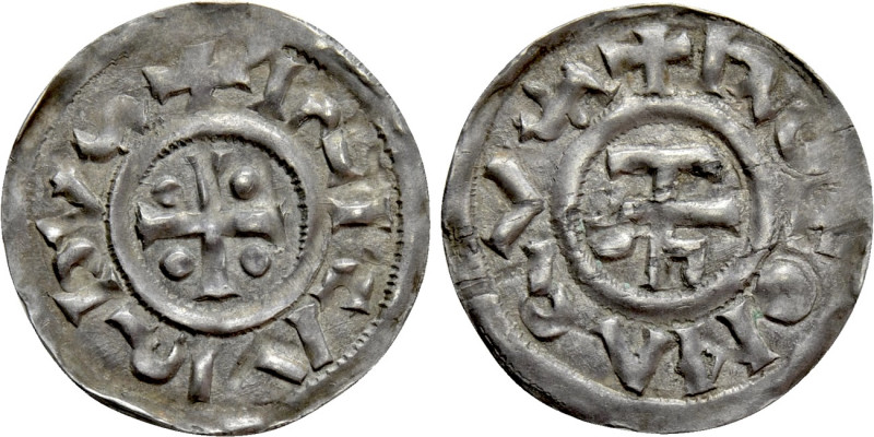 FRANCE. Normandie. Richard I (943-996). Denier. Rotomagus (Rouen). 

Obv: RICA...