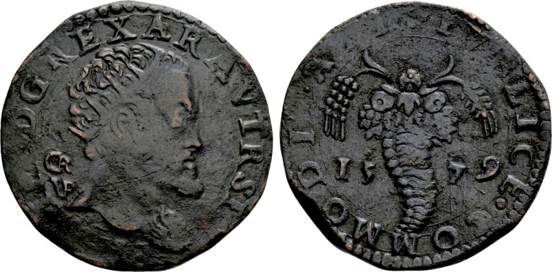 ITALY. Napoli. Filippo II (1556-1598). Tornese (1579). 

Obv: PHILIPP D G REX ...