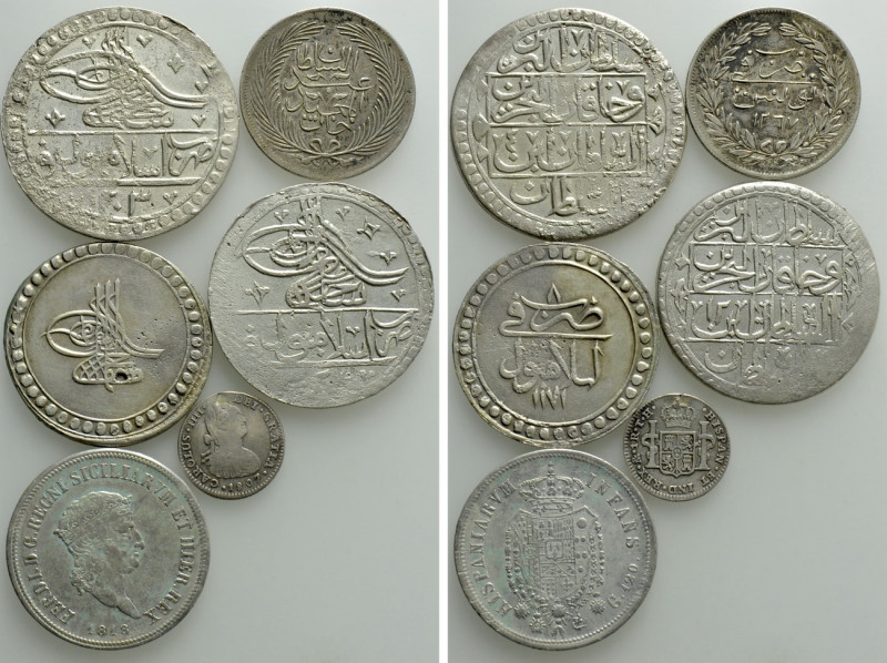 6 Modern Coins; Ottoman Empire, Spain etc. 

Obv: .
Rev: .

. 

Condition...