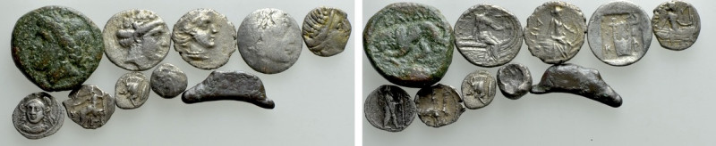 10 Greek Coins. 

Obv: .
Rev: .

. 

Condition: See picture.

Weight: g...