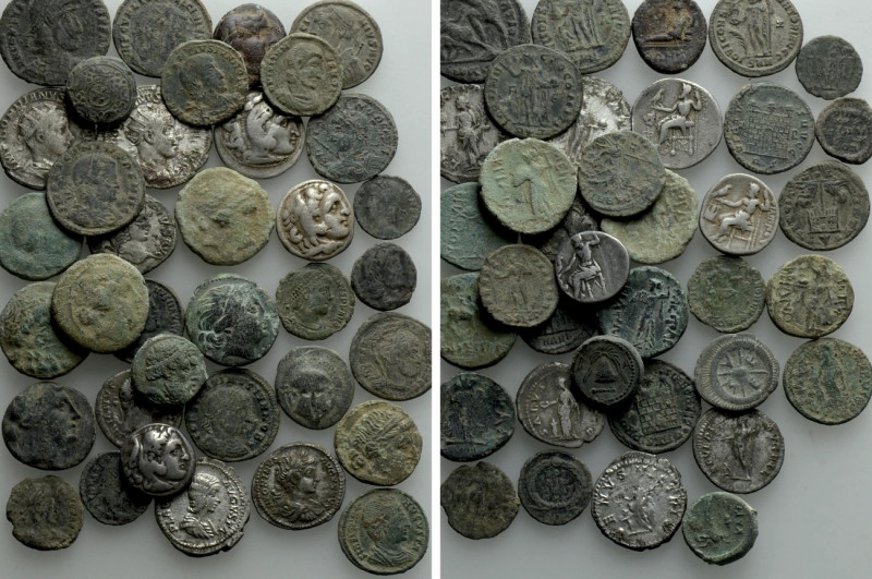 Circa 36 Greek and Roman Coins. 

Obv: .
Rev: .

. 

Condition: See pictu...