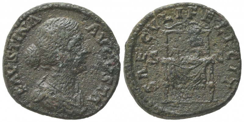 Faustina Junior (Augusta, 147-175). Æ As (25mm, 11.76g). Rome, 161-4. Draped bus...