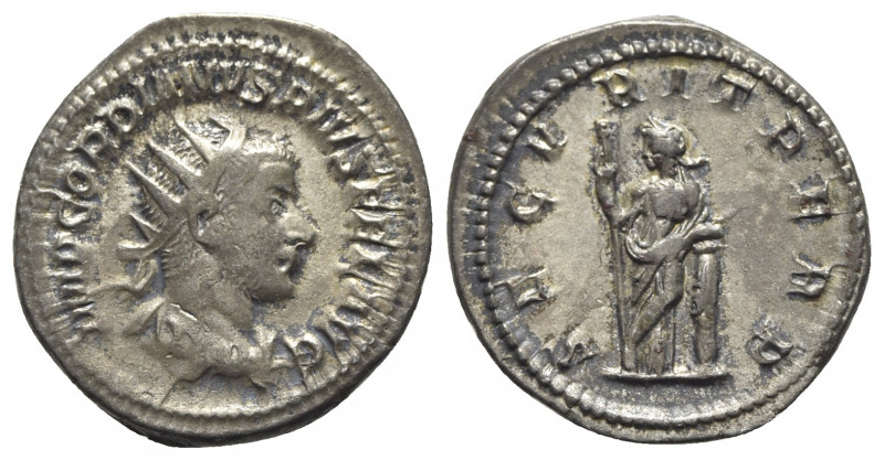 Gordian III (238-244). AR Antoninianus (23mm, 4.23g, 12h). Rome, AD 244. Radiate...