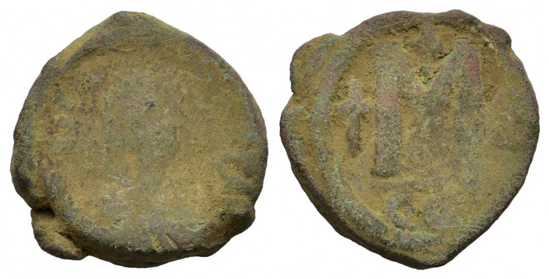 Justinian I ? (527-565). Æ 40 Nummi (29mm, 16.40g). Constantinople. Diademed, dr...