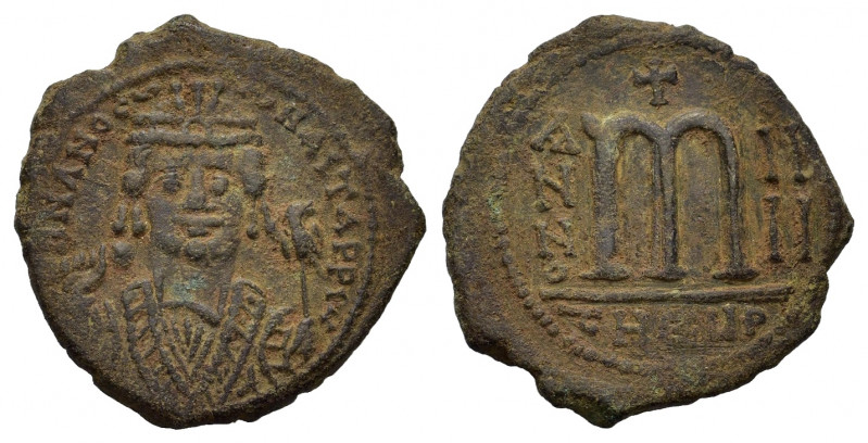 Maurice Tiberius (582-602). Æ 40 Nummi (31mm, 12.00g). Theoupolis (Antioch), yea...