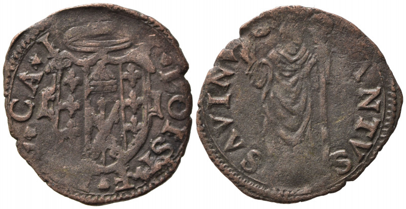 Italy, Castro. Pier Luigi Farnese (1545-1547). BI Quattrino (17mm, 0.96g). Arms....