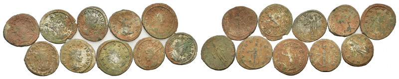 Lot of 10 Roman Imperial Antoninianii, to be catalog. Lot sold as is, no return