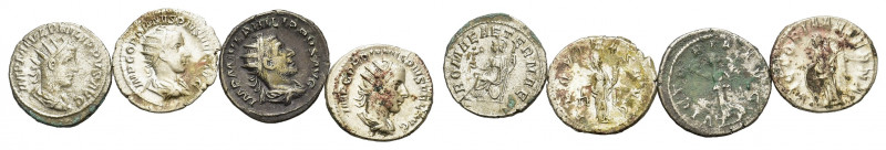 Lot of 4 Roman Imperial Antoninianii, to be catalog. Lot sold as is, no return