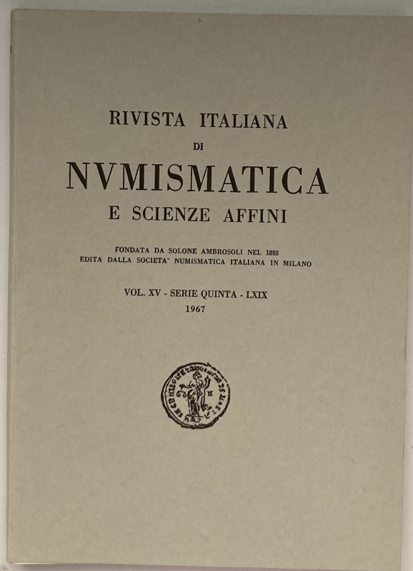 AA.VV. Rivista Italiana di Numismatica e Scienze Affini fondata da Solone Ambros...