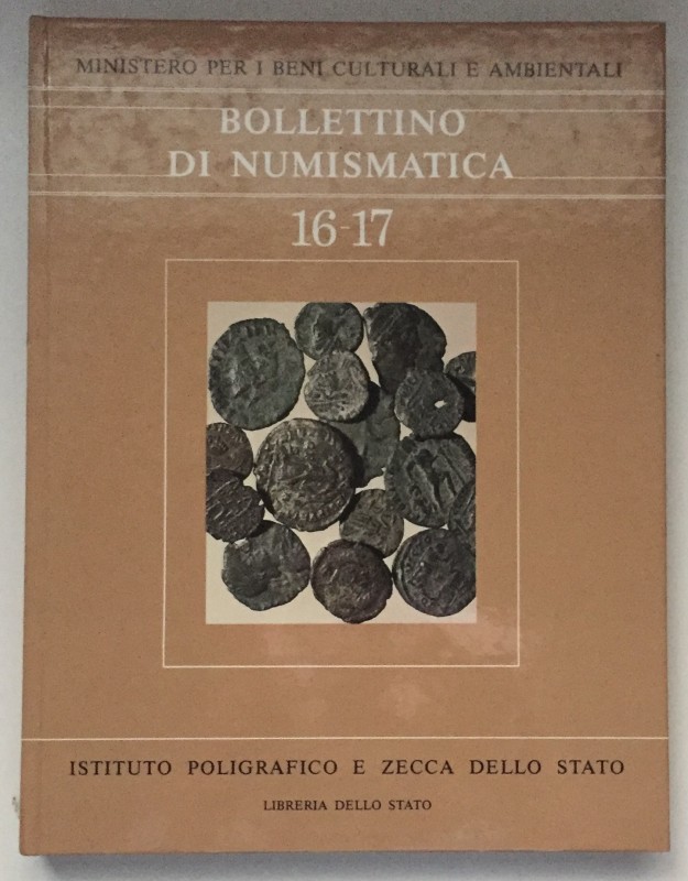 Bollettino di Numismatica No.16-17 Gennaio-Dicembre 1991 Anno IX Serie I. Carton...