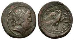 Macedon, Amphipolis, c. 148-32/1 BC. Æ (17mm, 3.93g). Laureate head of Zeus r.; sceptre to l. R/ Eagle standing r., head l., on thunderbolt. AMNG III/...