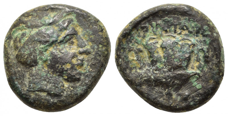 Macedon, Tragilos, c. 400 BC. Æ (14mm, 3.70g). Head of Hermes r., wearing petaso...