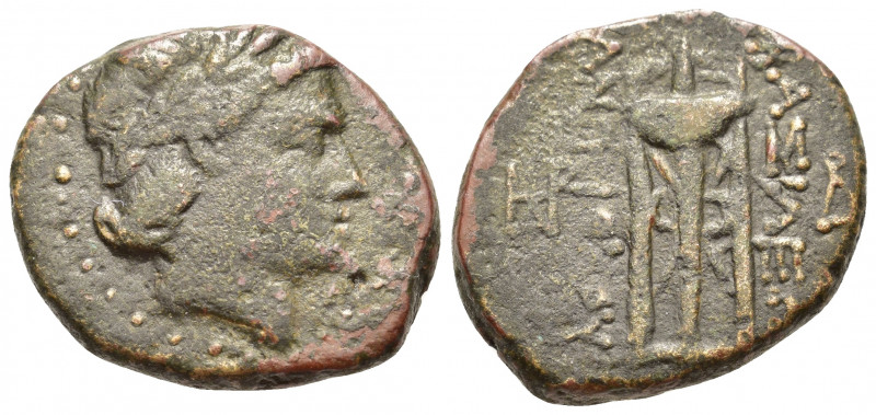 Seleukid Kings, Antiochos II (261-246 BC). Æ (21mm, 7.90g). Laureate head of Apo...