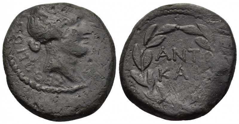 Mark Antony and Octavian. Macedon, Thessalonica. Æ (23mm, 7.90g). Dated year 5 (...