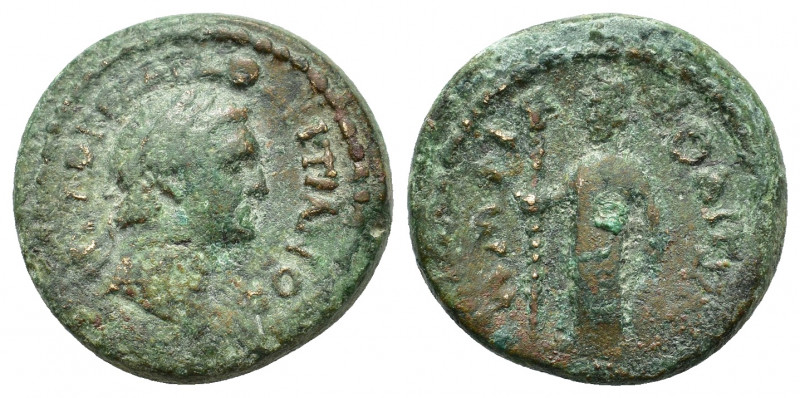 Domitian (81-96). Macedon, Amphipolis. Æ (21mm, 7.20g). Laureate head r. R/ Arte...