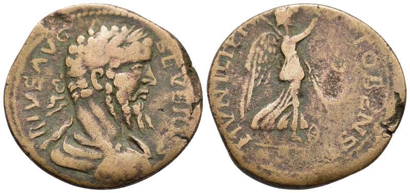 Septimius Severus (193-211). Macedon, Stobi. Æ (28mm, 10.60g). Laureate, draped ...