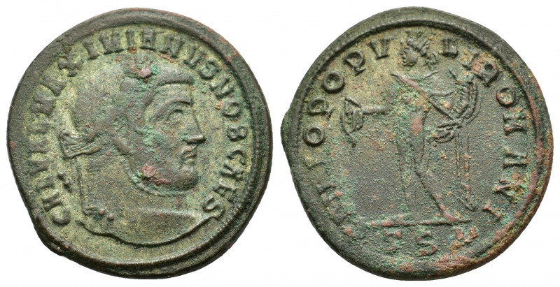 Galerius (Caesar, 293-305). Æ Follis (28mm, 10.00g). Thessalonica, 298-9. Laurea...