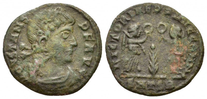 Constans (337-350). Æ (16mm, 1.20g). Thessalonica, 347-8. Diademed, draped and c...