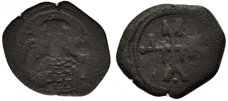 Manuel I (1143-1180). Æ Half Tetarteron (16mm, 2.30g). Uncertain Greek mint. Cro...