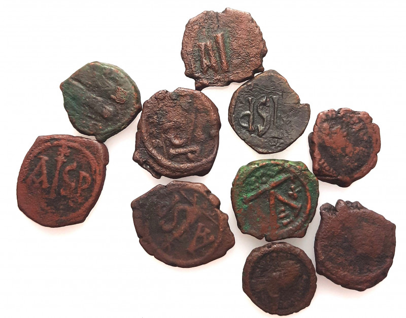 Lot of 10 Byzantine Æ coins, to be catalog. Lot sold as is, no return