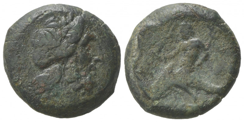 Northern Lucania, Paestum, 264-241 BC. Æ (20mm, 9.00g). Laureate head of Neptune...