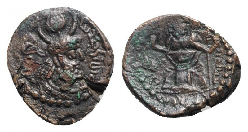 Kushano-Sasanian, Peroz I (c. AD 245-270). Æ Unit (16mm, 2.09g). Crowned bust r....