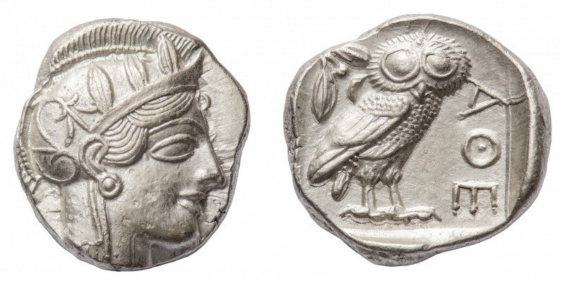 Attica
Athens - Tetradrachm circa 454-404 BC - Obverse: Helmeted head of Athena...