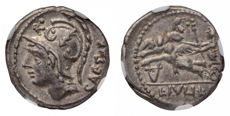 L. Iulius Caesar - Denarius 103 BC NGC AU Strike 5/5 Surface 5/5 - Mint: Rome - ...