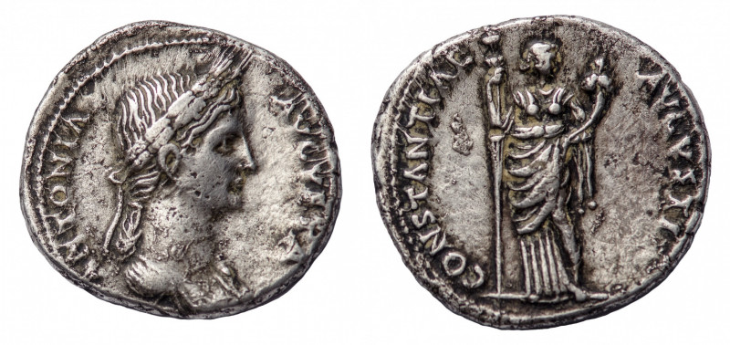 Antonia Minor mother of Claudius (37-41 AD) - Denarius 41-45 AD, struck under Cl...