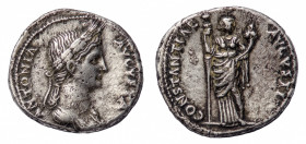Antonia Minor mother of Claudius (37-41 AD) - Denarius 41-45 AD, struck under Claudius  - Mint: Rome - Obverse: Draped bust right, wearing wreath of w...