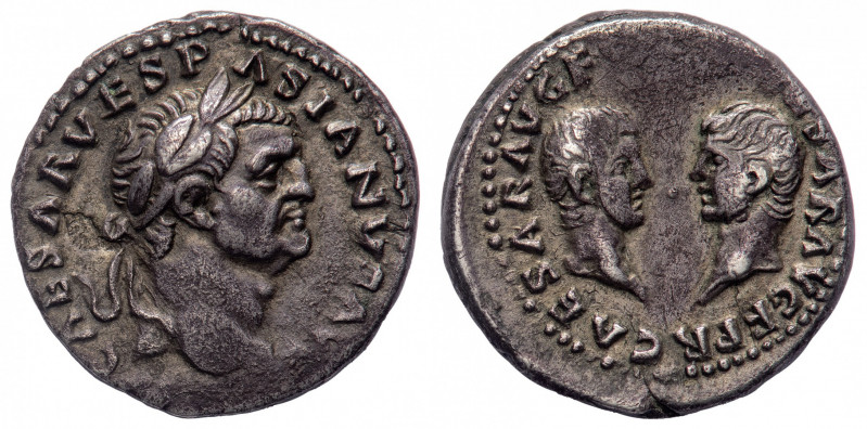 Vespasian (69-79 AD) - Denarius 70 AD - Mint: Rome - Obverse: Laureate head righ...