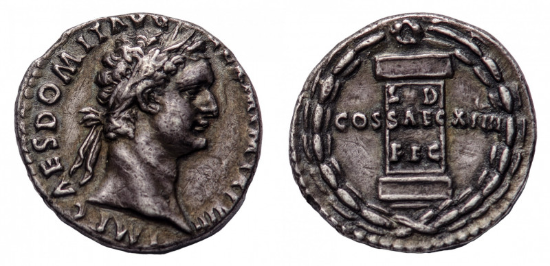 Domitian (81-96 AD) - Denarius 88 AD - Mint: Rome - Obverse: Laureate head right...
