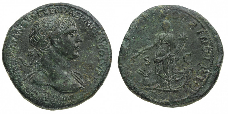 Trajan (98-117 AD) - Sestertius 103-111 AD - Mint: Rome - Obverse: Laureate bust...