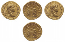 Caracalla (198-217 AD) - Aureus 210-213 AD - Mint: Rome - Obverse: Laureate head right  - Reverse: Caracalla and Geta, both togate, standing facing ea...